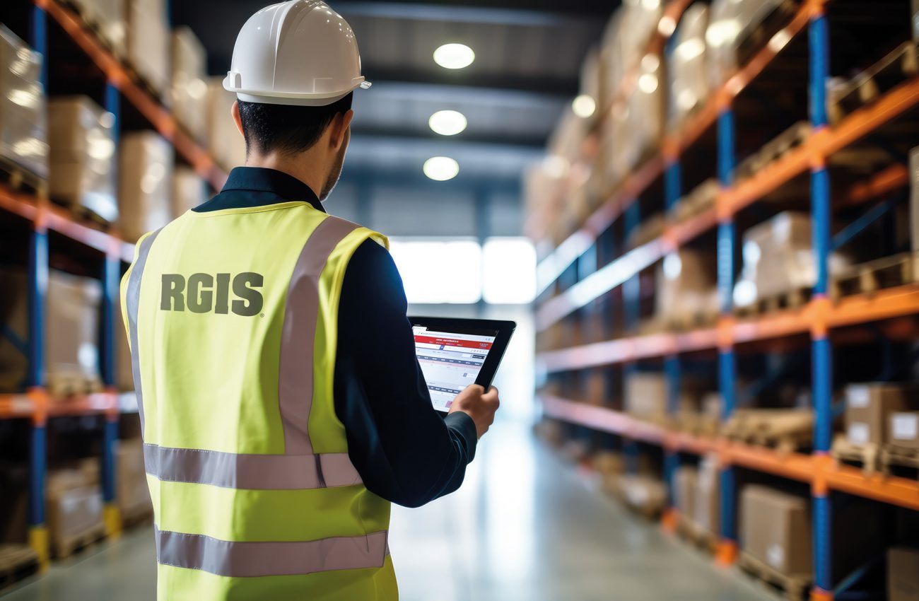 Guy in elegant shirt and safety helmet at work holding tablet in